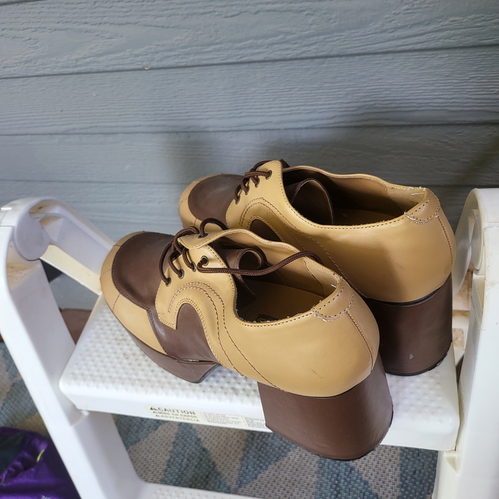 Funtasma Brown and Tan Oxford Derbys with Chunky Heel - Picture 2 of 13